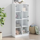 vidaXL Dulapuri &icirc;nalte cu uși, alb, 68x37x142 cm, lemn prelucrat