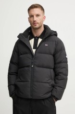 Tommy Jeans geaca de puf barbati, culoarea negru, de iarna, oversize, DM0DM19786