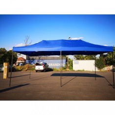 Cort Pavilion 3x6m Albastru Pliabil Cadru Metal pentru Curte, Gradina, Evenimente