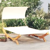 Pat de exterior cu baldachin, crem, 165x203x126 cm, lemn masiv GartenMobel Dekor, vidaXL