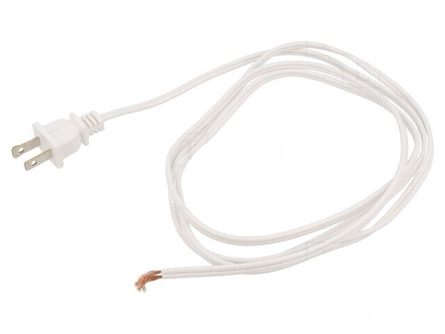 Cablu Electric 2x18AWG PVC 1,8m Alb 10A