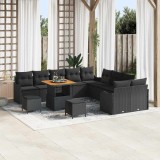 VidaXL Set de canapele pentru grădină 13 pcs Negru 80 x 80 x 71 cm