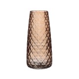 Vaza decorativa din sticla, Design cu romburi, 10x21 cm, ATU-086395, Oem