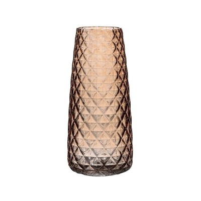 Vaza decorativa din sticla, Design cu romburi, 10x21 cm, ATU-086395 foto