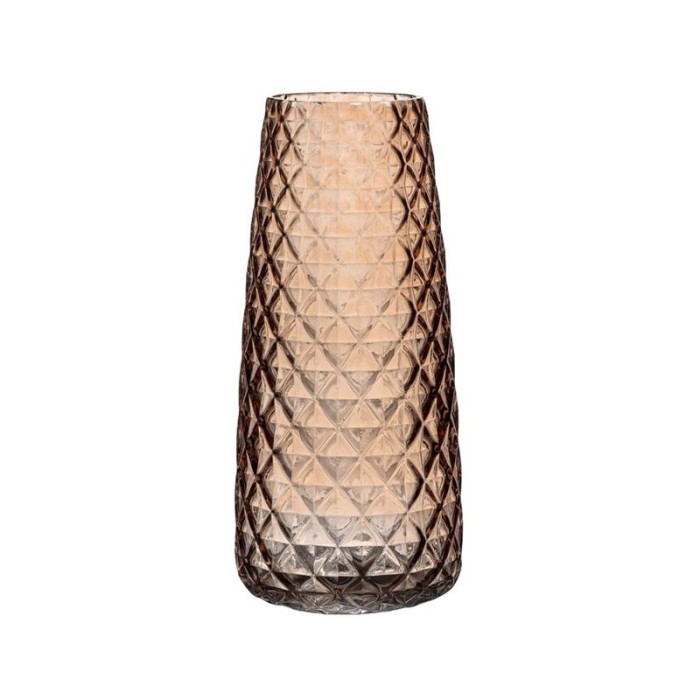 Vaza decorativa din sticla, Design cu romburi, 10x21 cm, ATU-086395