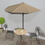 Umbrela de soare de balcon, tija aluminiu gri taupe, 270x144 cm GartenMobel Dekor, vidaXL
