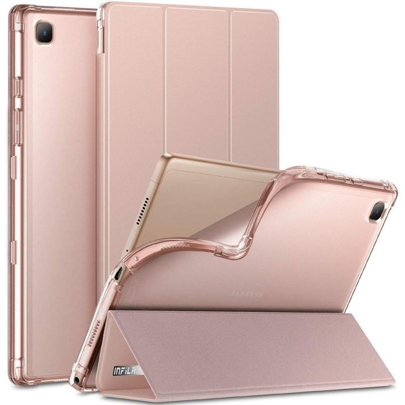 Husa Tableta TPU INFILAND SMART STAND pentru Samsung Galaxy Tab A7 10.4  (2020), Roz | Okazii.ro