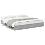 Cumpara ieftin Cadru de pat cu sertare gri sonoma 180x200 cm lemn prelucrat