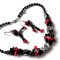 Set colier si cercei cu agate si coral rosu, set cadou femei 34538