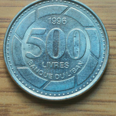 Moneda Liban 500 Livres 1996