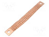 Trese bandă de &icirc;mpăm&acirc;ntare 25mm2 &Oslash;1: 9mm &Oslash;2: 9mm 150A L: 0,18m