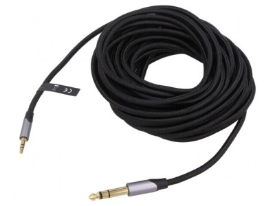 Cablu Audio Jack 3.5mm la Jack 6.3mm 1m Negru foto