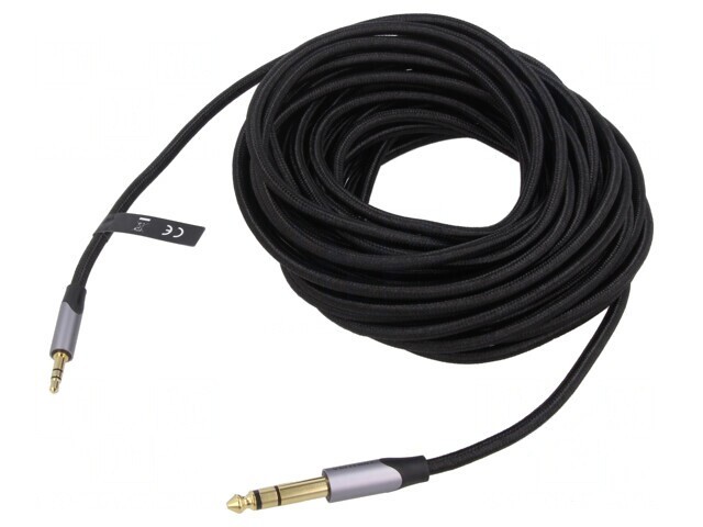 Cablu Audio Jack 3.5mm la Jack 6.3mm 1m Negru