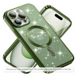 Cumpara ieftin Husa pentru iPhone 15 Pro Max, Techsuit Luxury Glitter MagSafe, Deep Green