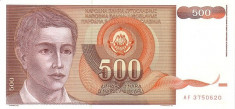 Iugoslavia 500 Dinari 1991 - V19, P-109 UNC !!! foto