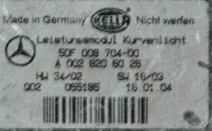 Modul xenon far dreapta față MERCEDES-BENZ E W211 2004 OEM: A0028206026 | 1997968