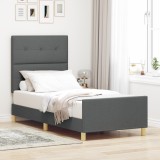 VidaXL Cadru de pat, gri &icirc;nchis, 90x200 cm, textil