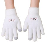 Manusi Dama, Model Fata Zambitoare, Functie Touchscreen (ecran tactil), Material Lana Brodata, Manseta Elastica, Interior Pufos, Marime Universala, Al