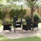 vidaXL Set de scaune de grădină cu pernă 5 pcs Negru 160 x 80 x 73 cm
