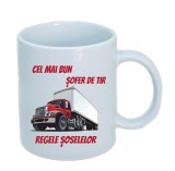 Cana alba personalizata &quot;Cel mai bun sofer de tir - Regele soselelor&quot;, INOVATIX&reg;. 330ml, Oem