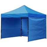 Cort tip pavilion cu 3 pereti laterali, structura solida otel si acoperis impermeabil PVC, 3x3 m cu inaltime reglabila, albastru Household NewTrend