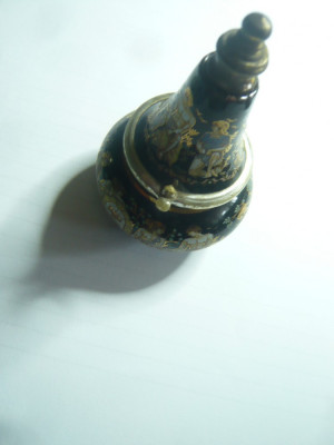 Flacon de parfum din ceramica pictata cu motive grecesti ,h=8,2cm foto