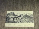 Carte poștală veche Elveția -Trecătoare din Elveția,ștampilă Hotel Grindelwald (cel mai probabil din perioada 1900&ndash;1940)