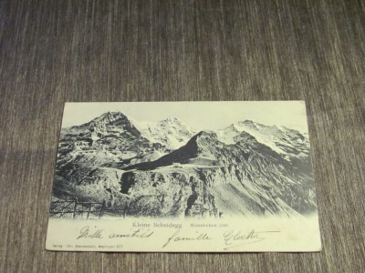 Carte poștală veche Elveția -Trecătoare din Elveția,ștampilă Hotel Grindelwald (cel mai probabil din perioada 1900&amp;ndash;1940) foto