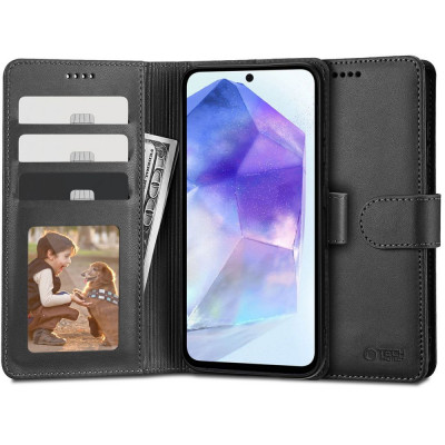 Husa Tech-Protect Wallet Wallet pentru Samsung Galaxy A55 5G Negru foto