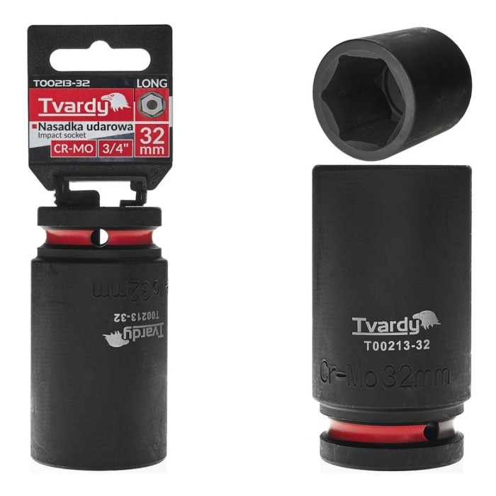 Cheie tubulara de impact in 6 puncte 3 / 4&quot;, 32 mm, Cr-Mo, Tvardy T00213-32