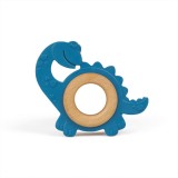 Jucarie pentru dentitie bebe Dinozaur din lemn si cauciuc natural