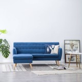 VidaXL Canapea formă L, material textil, 171,5x138x81,5 cm, albastru