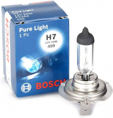 Bec Halogen H7 Bosch Pure Light PX26d, 12V, 55W foto