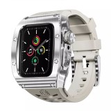 [Pachet 360&Atilde;&sbquo;&Acirc;&deg;] Husa + curea Apple Watch 4 44mm ShellBox Waterproof IP68, argintiu
