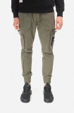 Cumpara ieftin Alpha Industries pantaloni bărbați, culoarea verde, cu fit cargo 108203.142-green