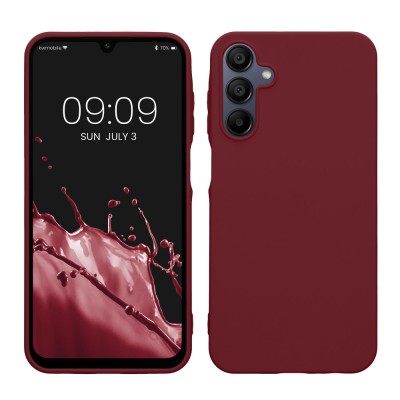 Husa Kwmobile pentru Samsung Galaxy A15 5G, Visiniu, Silicon, KWM000021MH010C foto