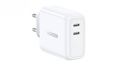 &amp;Icirc;ncărcător UGREEN CD199, 2x USB-C, PD3.0, QC4.0, 36W (alb) foto