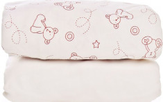 Set 2 cearsafuri cu elastic Plain/Teddy 70 x 140 cm foto