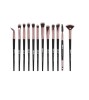 Set 12 Pensule Machiaj Profesional MyStyle Black: Pudra, Ochi, Buze, Gene - Kit Pensule Cosmetice Par Natural si Sintetic