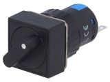 Comutator rotativ 2 poziții, SPDT, &Oslash;16 mm, IP40