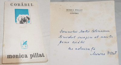 CORABII -carte cu dedicatie si Autograf original al autoarei Monica Pillat foto