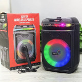 Boxa portabila Bluetooth, MP3, USB, Card TF, Radio FM, Aux, Afisaj Led,, Oem