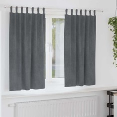 vidaXL Perdele cu perdele 2 pcs Gri deschis 140 x 175 cm Catifea 4107294