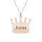 King - Colier din argint 925 placat cu aur roz personalizat cu text - coroana