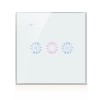 Intrerupator Smart Touch Techstar&reg;, Wireless 2.4GHz, Dimmer, Sticla Securizata, Design Modern, Iluminare LED, 1 Faza, cu NUL, Alb