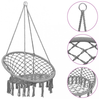 vidaXL Scaun balansoar hamac, gri, 80 cm 93157 foto