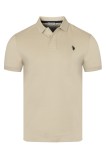 Tricou Barbati U.S. POLO ASSN. King Crem Bumbac 100% Guler Polo Clasic Nasturi Vara