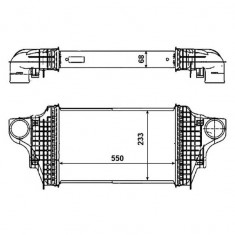 Intercooler Mercedes Clasa M (W164), 04.2009-2012, ML300 CDI, ML300 CDI motor 3.0 CDI 140/150/165/170kw, diesel, cu/fara AC, aluminiu brazat/plastic,