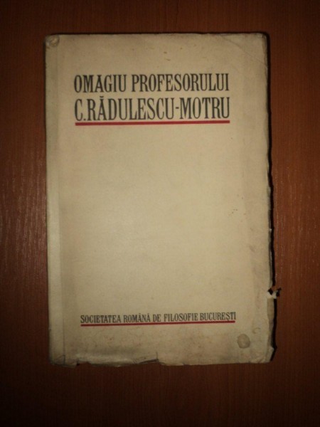 OMAGIU PROFESORULUI C. RADULESCU MOTRU,1932