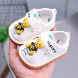 Pantofiori albi pentru baietei - Ursulet (Marime Disponibila: 3-6 luni (Marimea